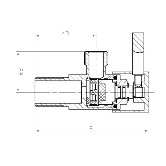 Rohový ventil 1/2"x3/8", kulatý, chrom 5317