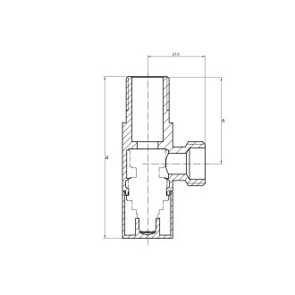 Rohový ventil 1/2"x3/8", hranatý, chrom 5318