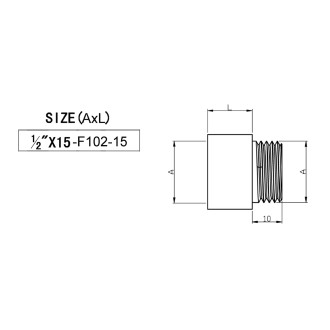 Prodloužení 1/2"x15mm, mosaz F102-15