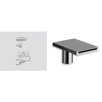Výtoková hubice na okraj vany, šířka 130mm, chrom BD31451