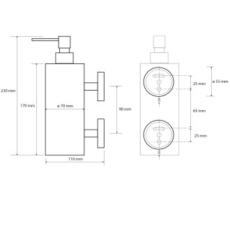 X-ROUND dávkovač mýdla 550ml, chrom XR102