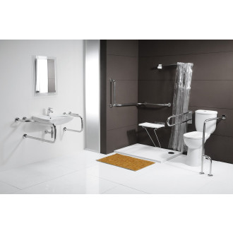 HANDICAP opěrné madlo PRAVÉ 800x850mm, nerez lesk XH528
