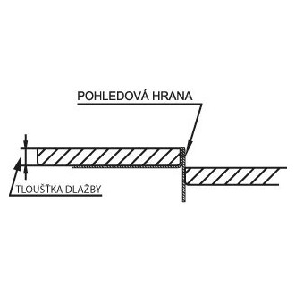 Spádová lišta, levá, výška 10mm, délka 1000mm, nerez mat SPD10-L