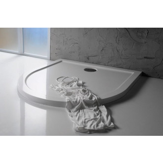 ISA 90 sprchová vanička z litého mramoru, půlkruh 90x90cm, bílá 50511