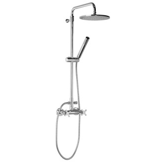 AIRTECH-AXIA sprchový sloup k napojení na baterii, hlavová, ruční sprcha, chrom 990E