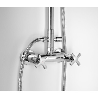 AIRTECH-AXIA sprchový sloup k napojení na baterii, hlavová, ruční sprcha, chrom 990E