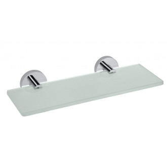 X-ROUND E skleněná polička 300x130mm, mléčné sklo, chrom XR601
