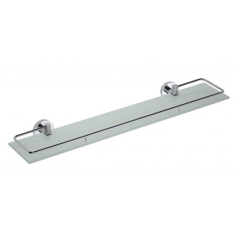 X-ROUND E polička skleněná s výklopnou hrazdou 600x130mm, mléčné sklo, chrom XR600