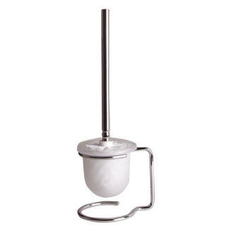 X-ROUND E WC štětka na postavení, mléčné sklo, chrom XR302