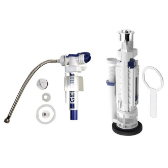 Splachovací souprava s DUAL tlačítkem, spodní napouštění 1/2", chrom 752101 752101