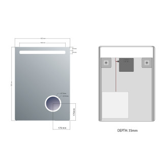 ASTRO zrcadlo s LED osvětlením 600x800mm, kosmetické zrcátko MIRL2