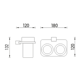 Nimco Kibo Ki X3-58DW-26 Dvojitý držák sklenek