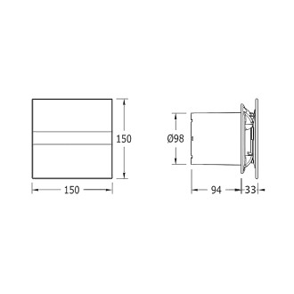 E-100 G koupelnový ventilátor axiální, 8W, potrubí 100mm, bílá 900000