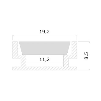 LED zápustný profil do obkladu,19,2x8,5mm, hliník, 2m KL1889-2 KL1889-2