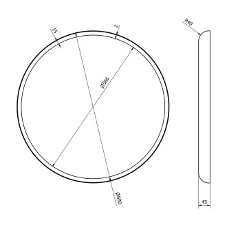 FLOAT kulaté zrcadlo s LED podsvícením ? 600mm, bílá 22559