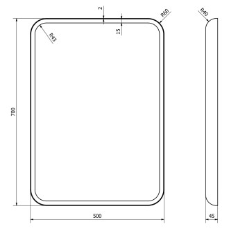 FLOAT zrcadlo s LED podsvícením 500x700mm, bílá 22571