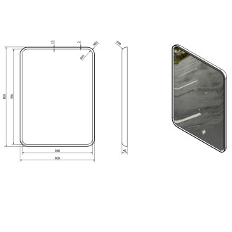 FLOAT zrcadlo s LED podsvícením 600x800mm, bílá 22572