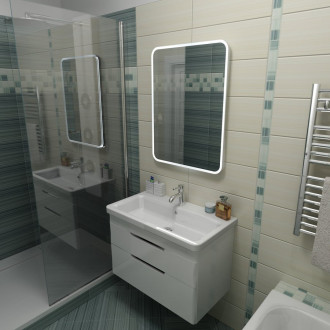 FLOAT zrcadlo s LED podsvícením 600x800mm, bílá 22572