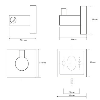 X-SQUARE háček, chrom XQ203