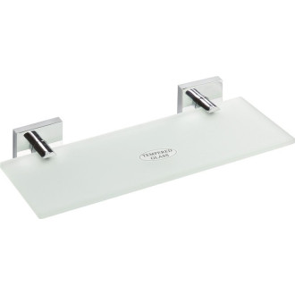 X-SQUARE polička skleněná 300x55x130mm, mléčné sklo, chrom XQ602