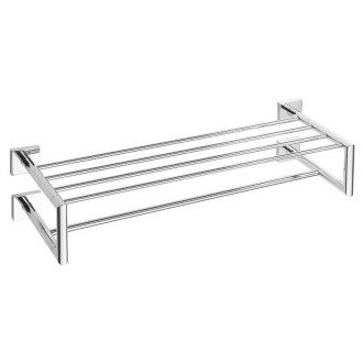 X-SQUARE polička na ručníky dvojitá s hrazdou 600x160x225mm, chrom XQ412