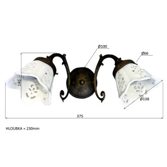 BRINDISI svítidlo 2xE14, 40W, 230V, keramické stínítko, bronz MC052