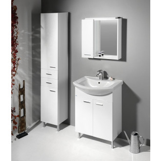 ZOJA/KERAMIA FRESH galerka s LED osvětlením, 60x60x14cm, levá, bílá 45021