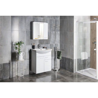 ZOJA/KERAMIA FRESH galerka s LED osvětlením, 60x60x14cm, pravá, bílá 45022