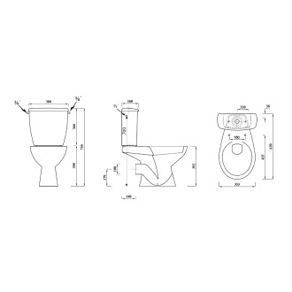 JUAN WC kombi, dvojtlačítko 3/6l, zadní odpad, bílá LC2154