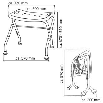 HANDICAP stolička skládací, bílá A0050301