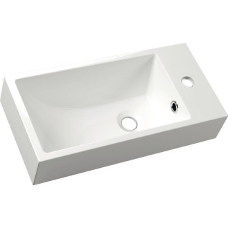 ARIANA umývátko, litý mramor, 50x25cm, baterie vpravo, bílá SM016
