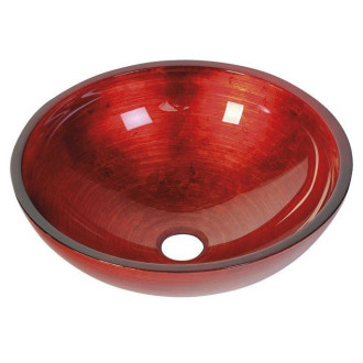 MURANO ROSSO IMPERO skleněné umyvadlo na desku, průměr 40cm, červená AL5318-63