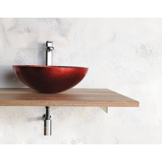 MURANO ROSSO IMPERO skleněné umyvadlo na desku, průměr 40cm, červená AL5318-63