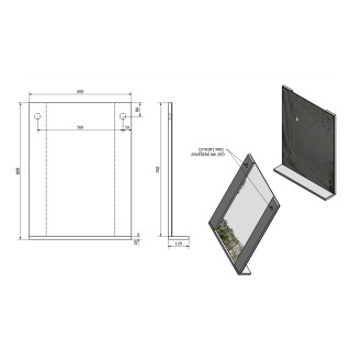 BETA zrcadlo s policí 60x80x12cm 57397