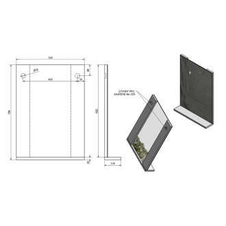 BETA zrcadlo s policí 50x70x12cm 57396