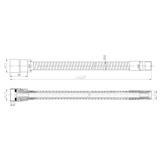 Sprchová hadice pro výsuvné sprchy, F1/2"-M3/8", 175cm, chrom FLE16