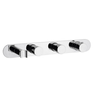 Podomítková termostatická baterie s držákem ruční sprchy, 2 výstupy,kulatá,chrom MB623