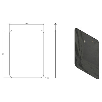 ISHAPE zrcadlo 500x700mm, zakulacené rohy, bez úchytu AG457
