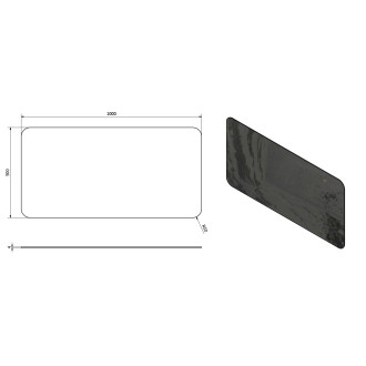 ISHAPE zrcadlo 1000x500mm, zakulacené rohy, bez úchytu AG510