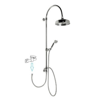 VANITY sprchový sloup k napojení na baterii, hlavová, ruční sprcha, chrom SET061