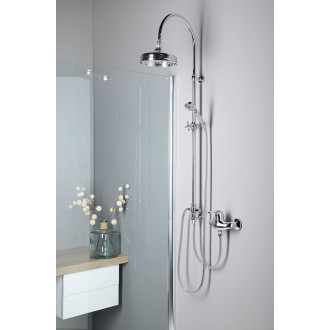VANITY sprchový sloup k napojení na baterii, hlavová, ruční sprcha, chrom SET061