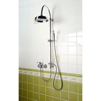 VANITY sprchový sloup k napojení na baterii, hlavová, ruční sprcha, chrom SET061
