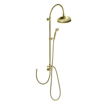 VANITY sprchový sloup k napojení na baterii, hlavová, ruční sprcha, bronz SET066
