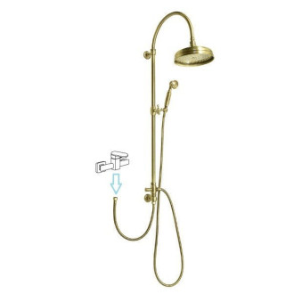 VANITY sprchový sloup k napojení na baterii, hlavová, ruční sprcha, bronz SET066