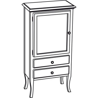 RETRO skříňka 60x120x38cm, starobílá, levá 1712