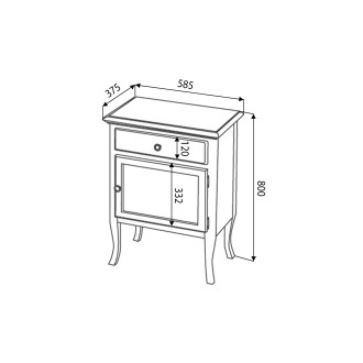 RETRO skříňka 60x80x38cm, buk, levá 1713