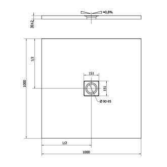 FLEXIA vanička z litého mramoru s možností úpravy rozměru, 100x100cm 71552