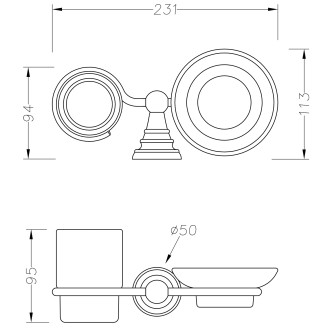 DIAMOND mýdlenka, mléčné sklo, bronz 1318-04