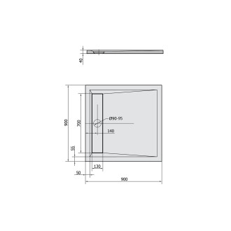 ARENA sprchová vanička z litého mramoru se záklopem, čtverec 90x90cm, bílá 71601