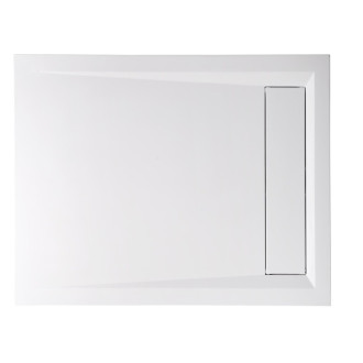 VARESA sprchová vanička z litého mramoru se záklopem, obdélník 100x80cm, bílá 71605
